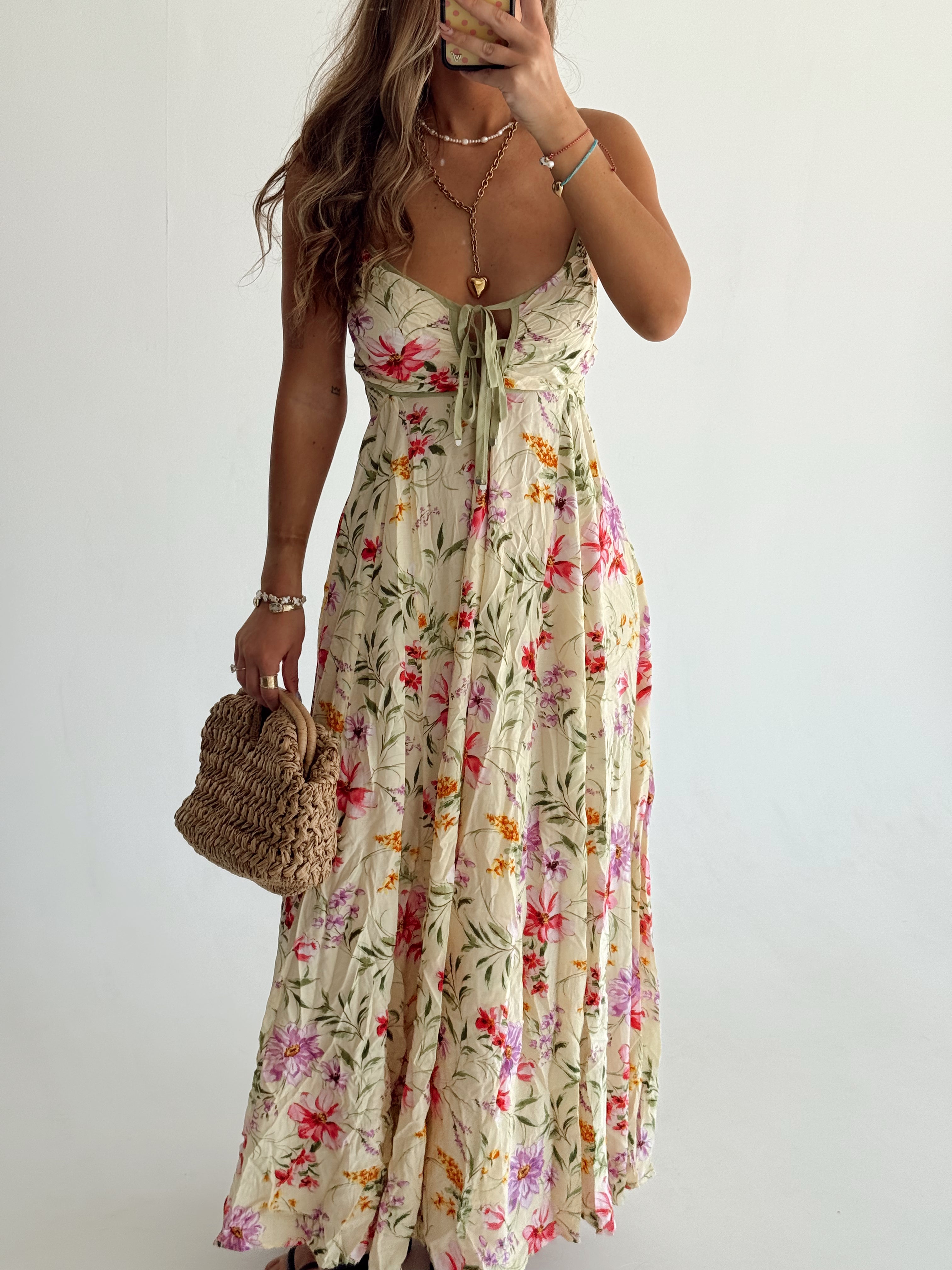 alora maxi dress Alora Tie-Up Back Maxi Dress Olive